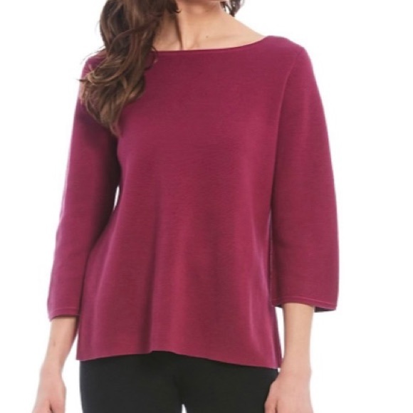 Eileen Fisher Silk OrganicCotton Interlock Sweater - Picture 1 of 10